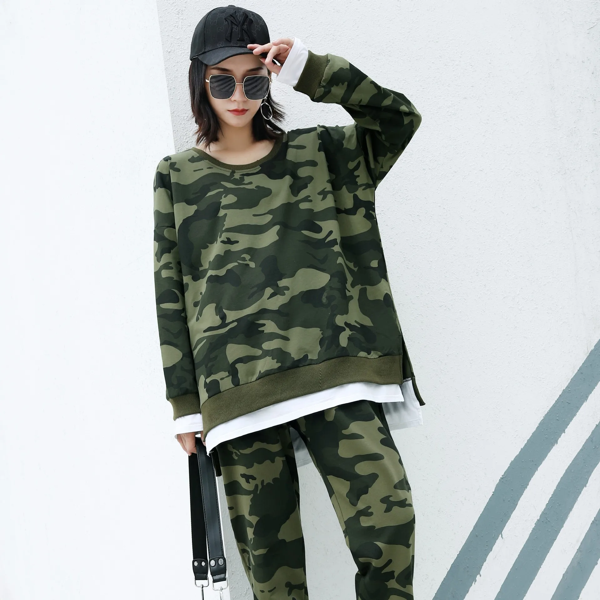 Clothing Womens Camo Tracksuits Zipper Hoodie Top Bottom Army Trousers ...