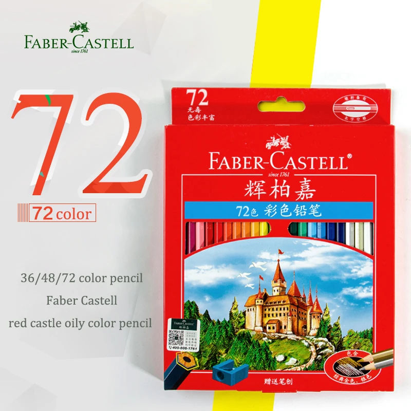 Professional Faber-Castell 12/24/36/48/60/72/100 Classic Oily color / Water  Color Pencil Sketch Drawing Painting Art Supplies