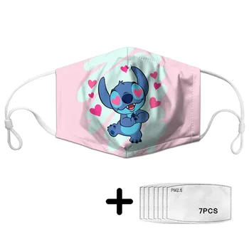 

Kawai Pink Striped Love Stitch Printed Children Winter Mask for Youth Girls Cute Cartoon Boy Girl Breathable Face Mouth Masks