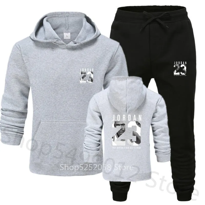 light gray-black 23, осенне-зимний спортивный костюм, женские и мужские свитшоты, повседневный костюм, женская одежда, костюм для бега, спортивный костюм - Цвет: light gray-black
