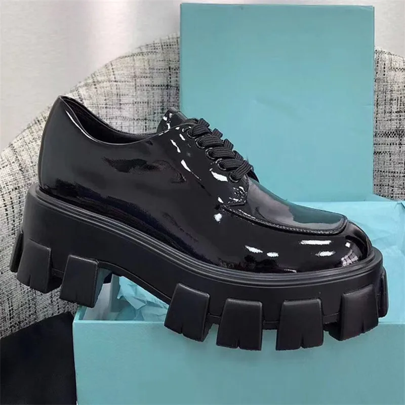 Обувь на платформе; женская кожаная обувь; zapatos mujer; обувь для подиума с круглым носком; женская обувь из лакированной кожи; трендовые эспадрильи; обувь на шнуровке