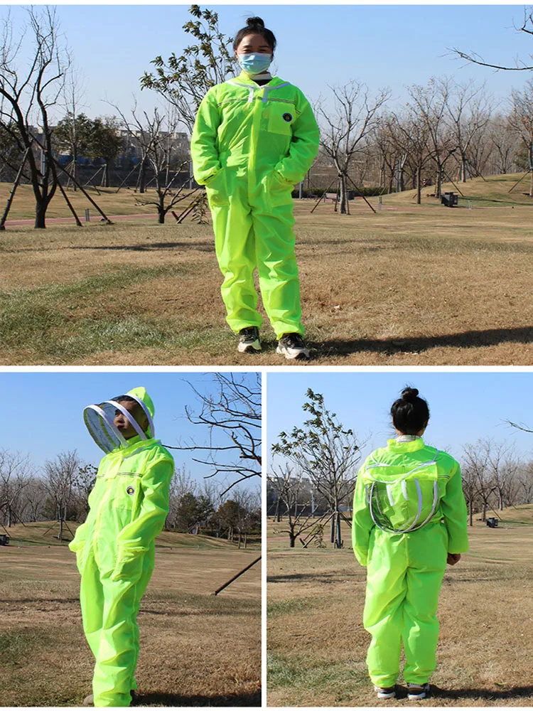 Fluorescent green beekeeping suit Breathable beekeeper clothes for bee clothes farm suit bee in summer beekeeping tools