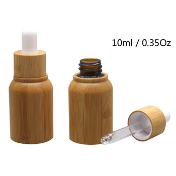 

2020 New 20Pcs Wooden Glass Essential Oil Bottles for Aromatherapy Perfume Samples Dispenser 10ml Glass Vials With Cap Dropper