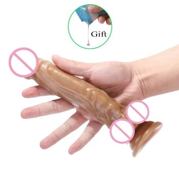 250MM*40MM Thick Glans Dildo Realistic Stiff Cock Skin Feeling Silicone Penis Huge Dick Suction Cup Dildos for Women Big Dick 5
