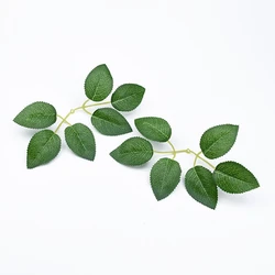 Silk Rose Leaf Decorations - Set of 50, Perfect for Holiday Crafts & Wedding Decor (6 leaves)