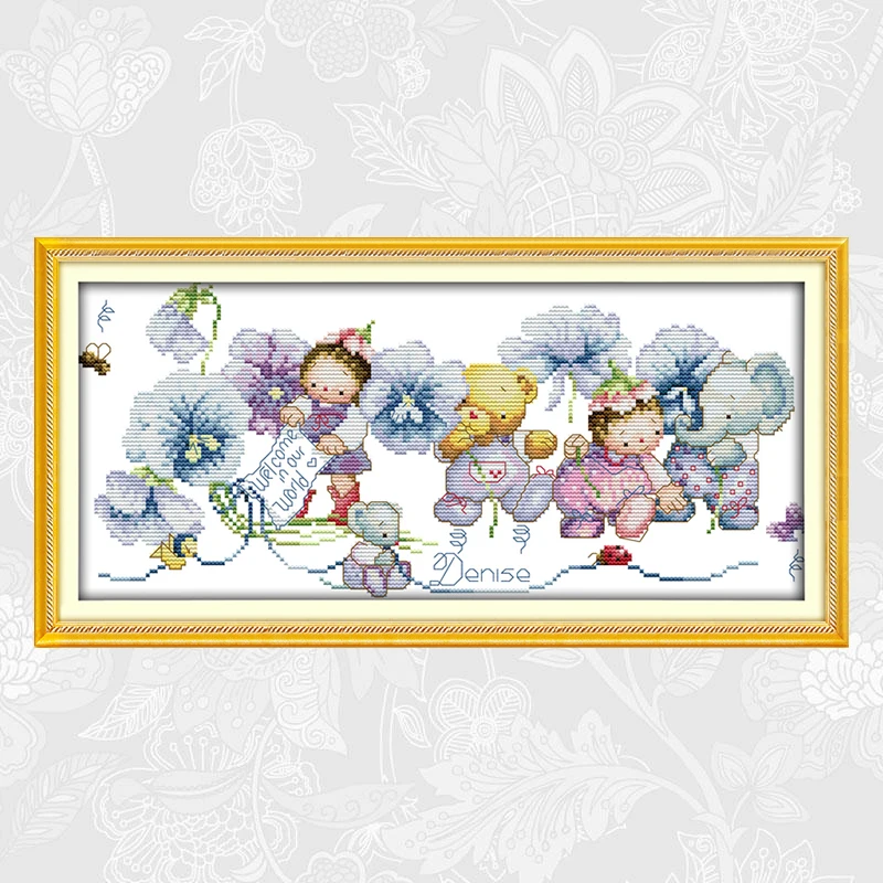 

Joy Sunday Cross Stitch Paintings Happy elves Printed Canvas DIY Hand Made Embroidery Sets for Needlework Cotton Thread Crafts