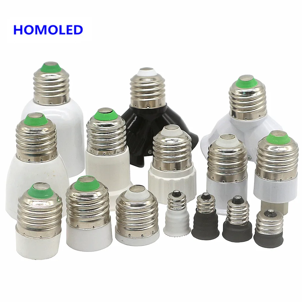 1 Pieces/lot E27 Lamp Holder E12 E14 Converter Light E27 To E14 B22 MR16 GU10 G9 2E27 G24 E40 Holders Lamp Base Socket Adapter