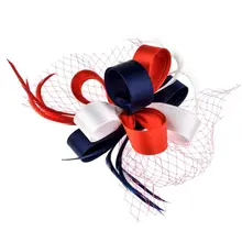 Женский Шелковый цветок вуалетки Pillbox шляпа сетчатый, с перьями заколка для волос повязка на голову для свадебной вечеринки декоративные аксессуары