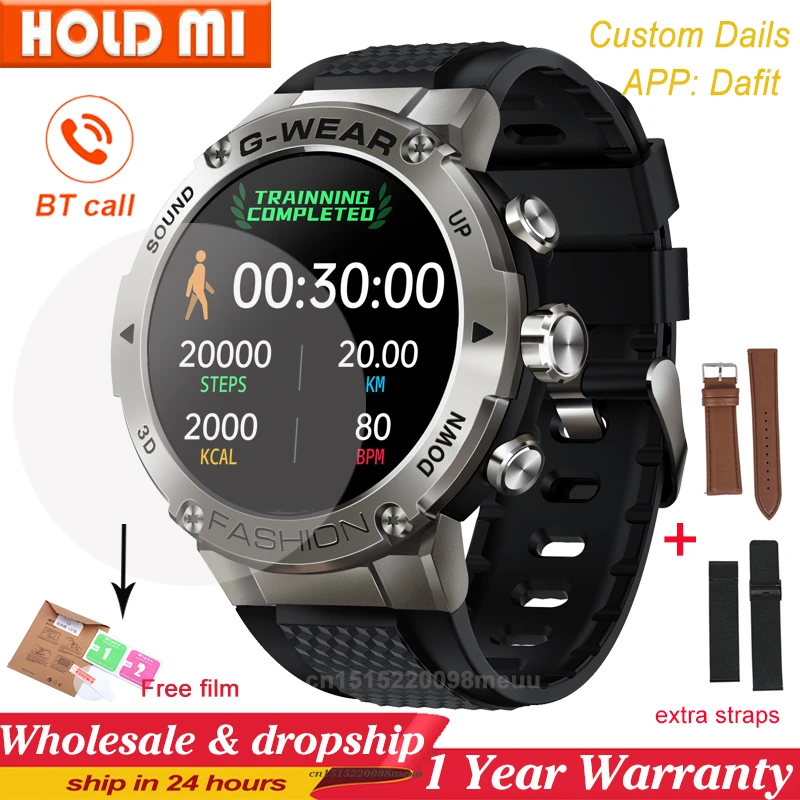 Sports Smart Watch Men BT Phone Call Customize Watch Faces Music Fitness Tracker Super Long Standby Smartwatch Android IOS K28H