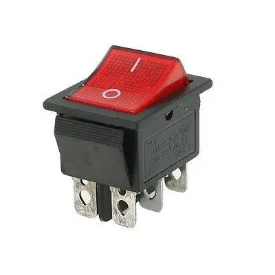 

Red AC 15A/250V 20A/125V DPDT On-OFF 6 Pin Boat Rocker Switch