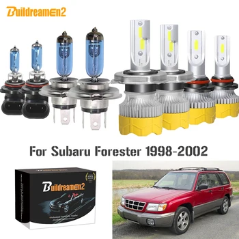 

Buildreamen2 4 X Car Headlight Hi/Lo Beam + Fog Light LED Halogen Headlamp Bulb 12V For Subaru Forester 1998 1999 2000 2001 2002