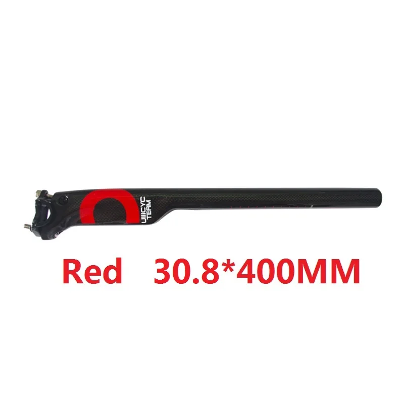 30.8X400mm Red ULLICYC 3K Full Carbon Bicycle Saddle And New Mountain Bike Bicycle Saddle MTB Bicycle Parts 27.2 / 30.8 / 31.6* 350mm / 400mm - Цвет: 30.8X400mm Red