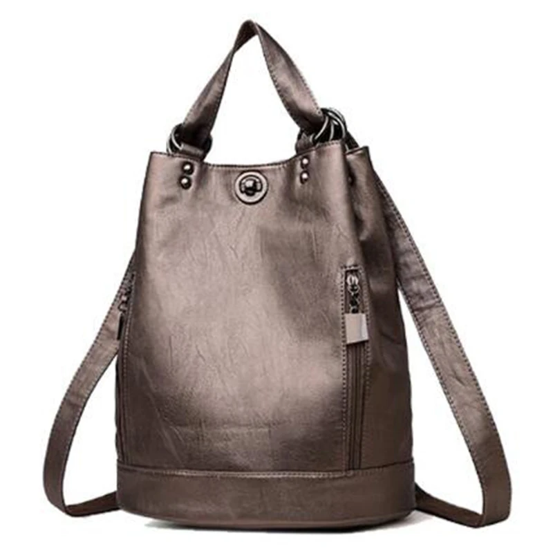 

Bagpack 3 in 1 Women Leather Backpack Designer Shoulder Bags For Women 2019 School Bags For Teenage Girls Mochila Feminina Mujer