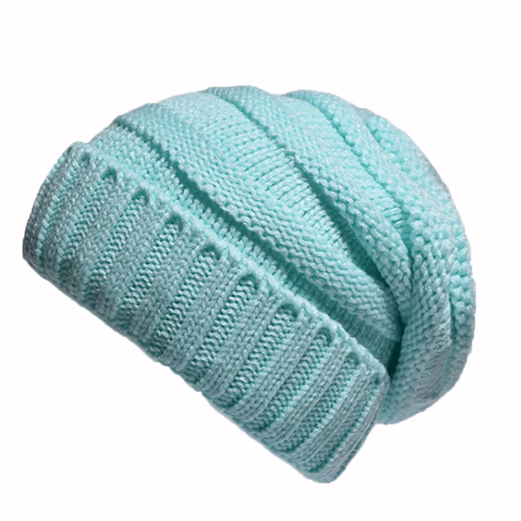 Feitong унисекс Женские Мужские шапочки skullies сплошной цвет зима плюс уличная Толстая клетчатая вязаная теплая Лыжная Шапочка# y45