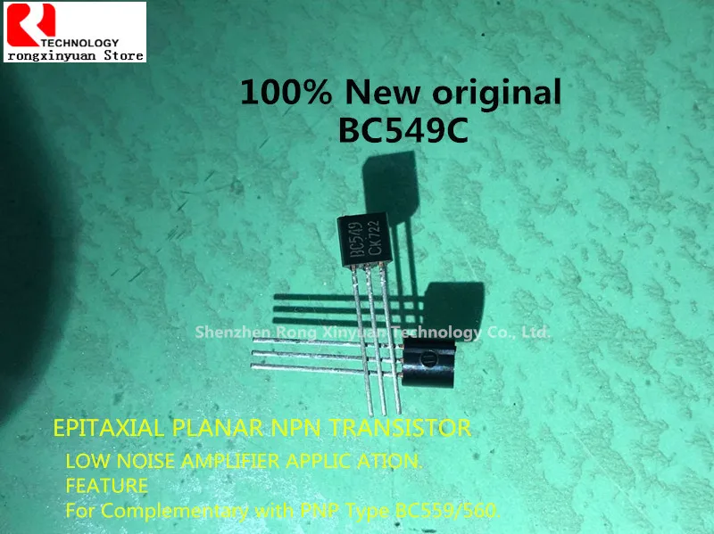 100% Новый оригинальный BC549C BC549 C AT/P BC549CTA EPITAXIAL PLANAR NPN транзистор с низким уровнем