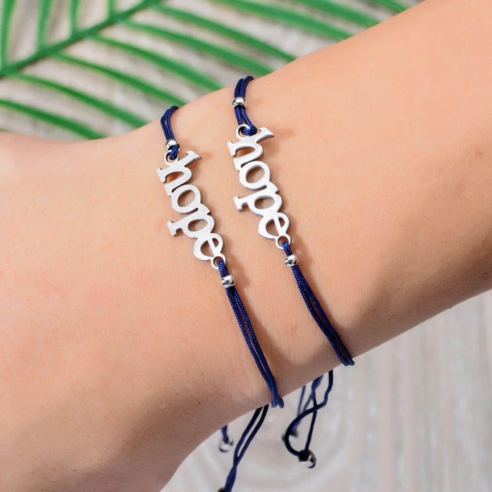 

Make a wish Paper Card Handmade Woven Rope Chain Bracelet Adjustable Hope Friends Charms Bracelet for Women Couple Jewelry