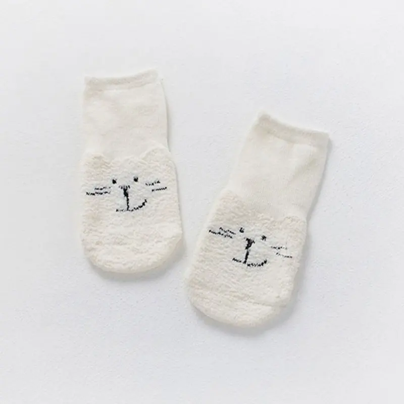 Non-slip Baby Socks New Autumn Winter Coral Fleece Socks Animals Printed Thicken Warm Toddler Boy Girls Floor Socks Infant Sock