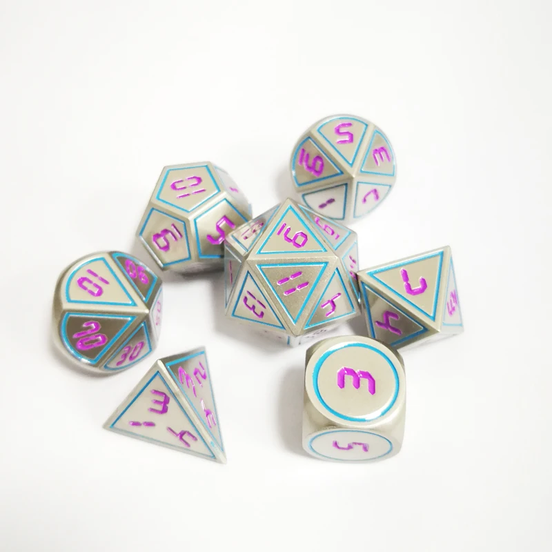 7 шт./компл. Творческий Rpg игральная кость D & металлические кости игра Dnd жемчуг
