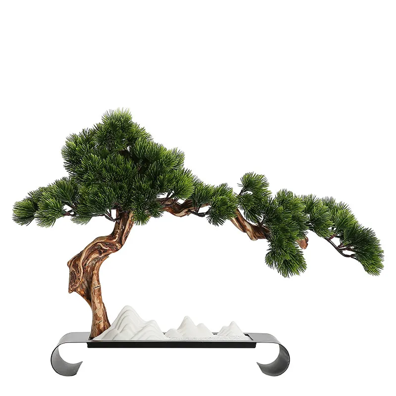 

Solid Wood Dried Landscape Artificial Greeting Pine Rockery Hotel Living Room Hallway Home Decoration Root Carving Ornaments