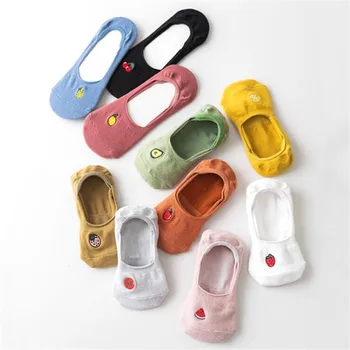 

New Cartoon Fruit Invisible Socks Women Cotton Ankle Short Socks Female Casual Summer Thin Boat Socks Fashion Hipster Sokken