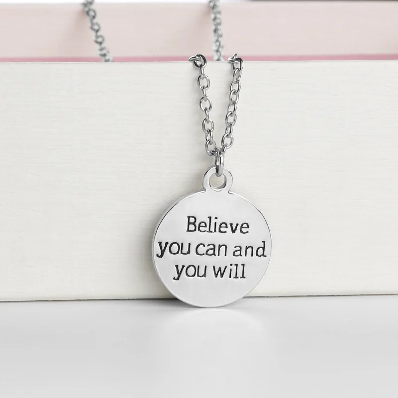 

Cross Border Wish Amazon Hot Sales Europe And America New Style Believe You Can And You Will Necklace
