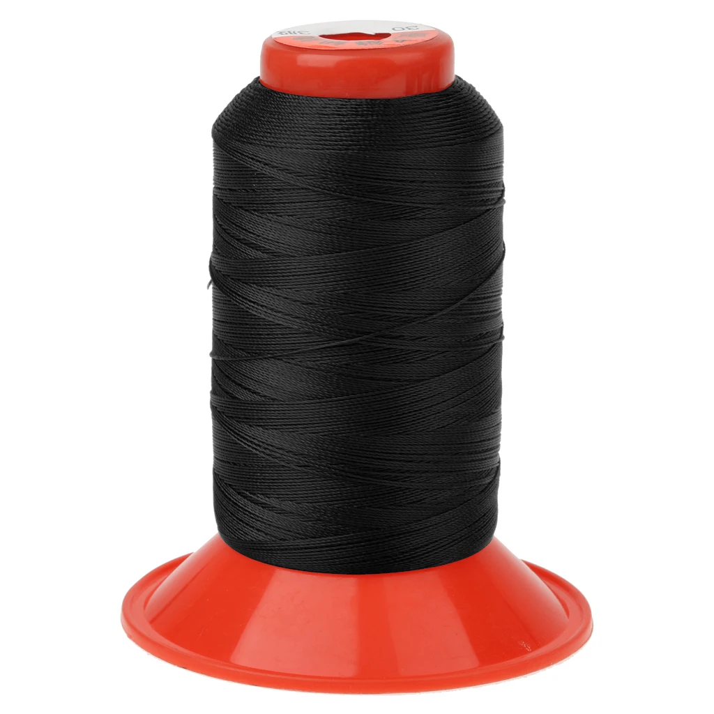 2Pcs Black & Grey Strong Nylon Sewing Thread 500 meters Heavy Duty Spools
