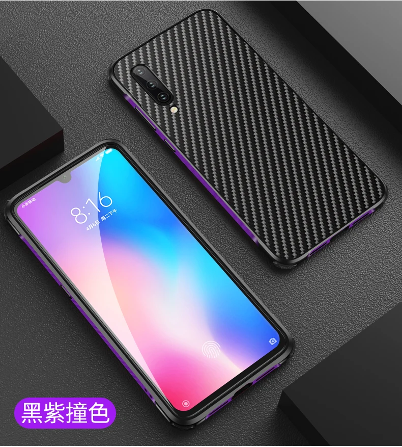 Роскошный Гибридный чехол для Xiaomi mi 9/Red mi K20/K20 Pro, жесткий чехол из углеродного волокна, металлический бампер+ защитный чехол для ПК