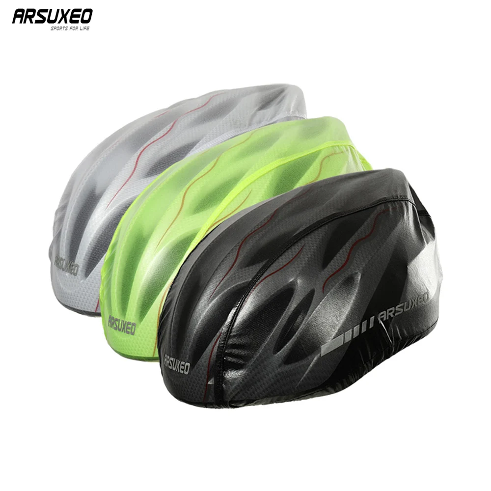 

ARSUXEO Helmet Cover Cycle Waterproof Dust-proof Cycling Headwear Rain Cover Road Bicycle Helmet Ultra-light UV Protection PW01