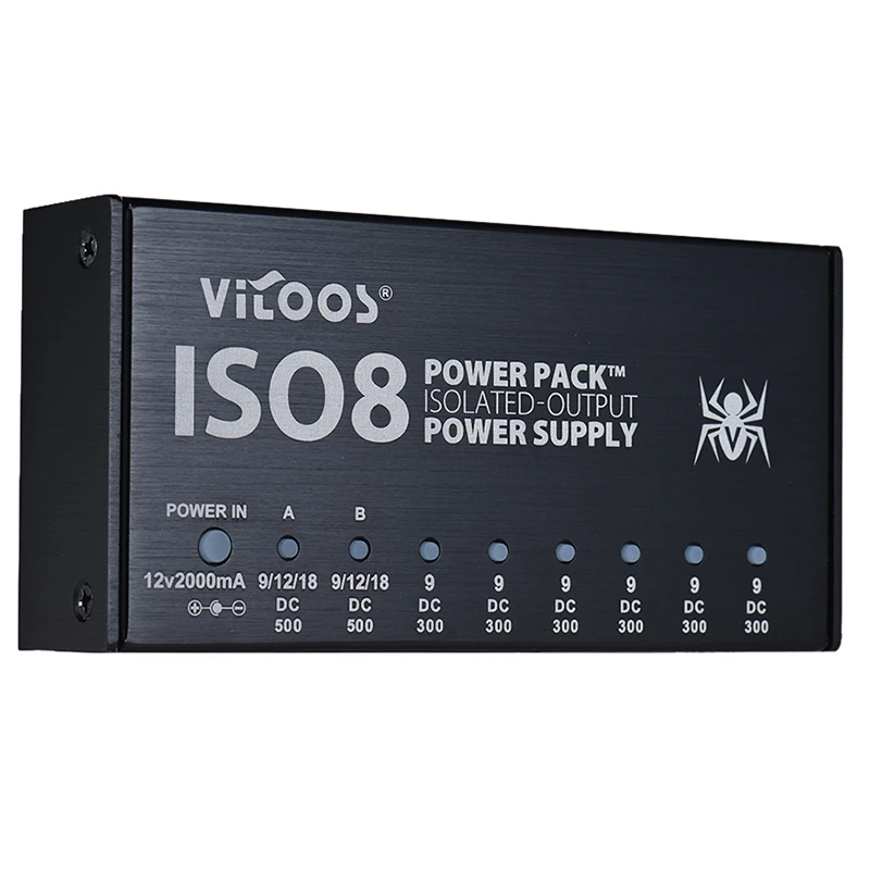 Vitoos Iso8 гитарные интегрированные эффекты компактный размер блок питания шумоподавление изолированные выходы постоянного тока для 9 В/12 В/18 в Guita