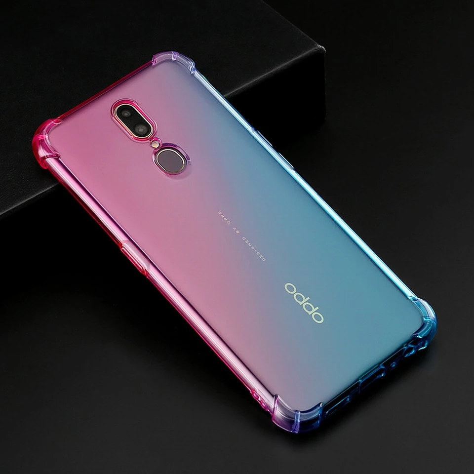 Постепенное изменение цвета чехол для OPPO F5 F7 F9 Pro F11 задняя крышка на для OPPO A9 A7 AX7 A5S Прозрачный чехол для OPPO A3S A3 крышка