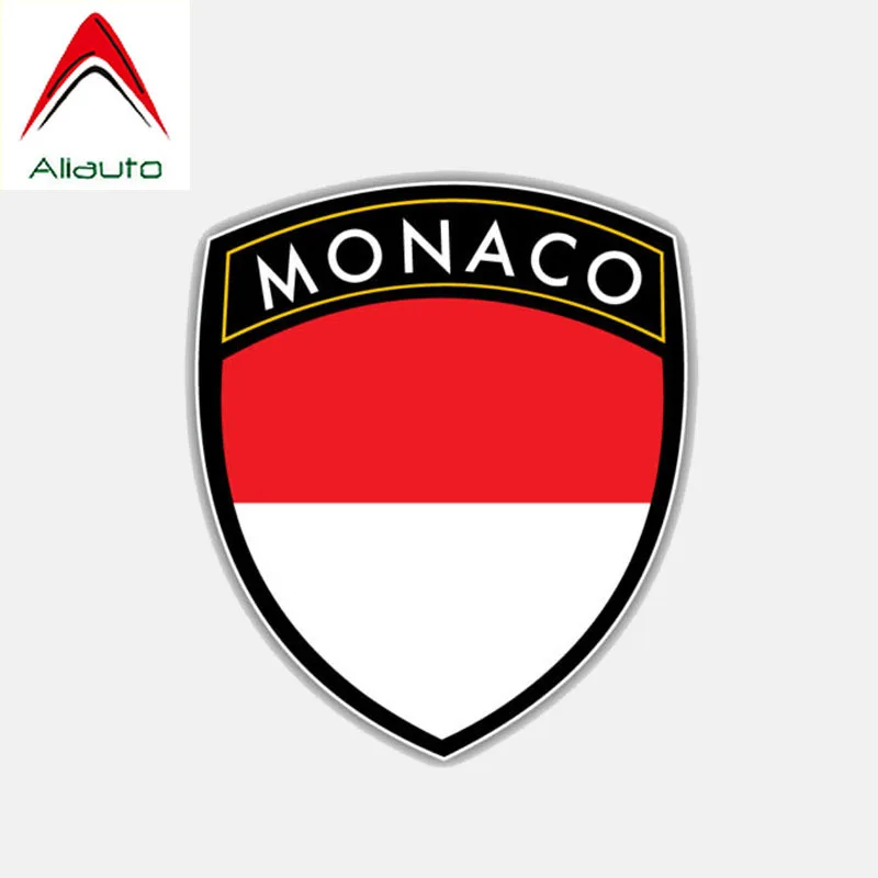Aliauto индивидуальная наклейка для автомобиля, флаг Monaco, щит, Виниловая наклейка, покрытие, царапины для Skoda Octavia, Renault, peugeot, 207,12 см* 10 см