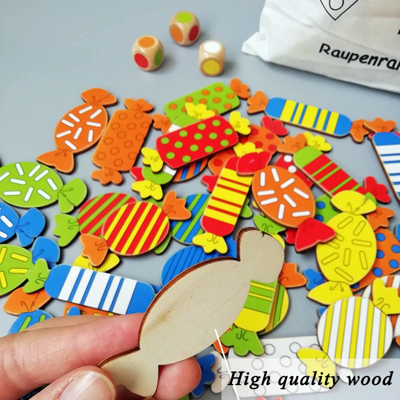 Montessori Sensory Toys Children Board Game Wooden Candy Dice Colors Matching Game Memory Training Educational Toys For Children 5