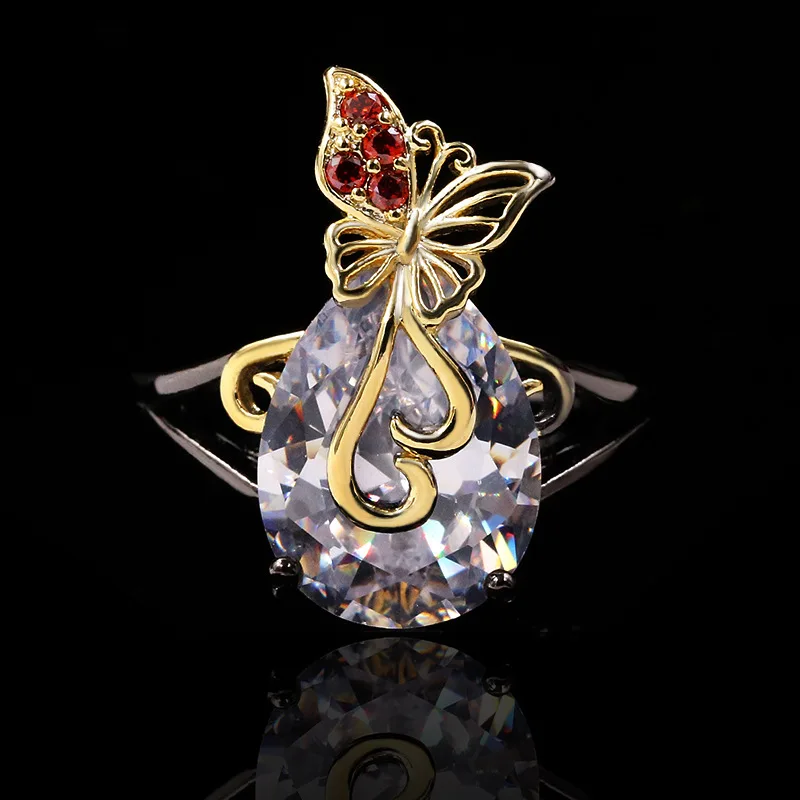 

NPKDS Fashion Creative Elegant Zircon Two-color Bow-shaped Female Ring High-quality Temperament Personalized Fine Jewelry Gift