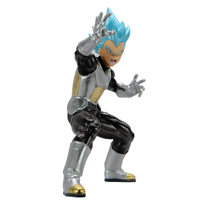 Японского аниме Dragon Ball Blue Hair Vegeta IV 18 см ручная роспись Металл Окраска игрушки Фигурки подарок на Рождество, день рождения