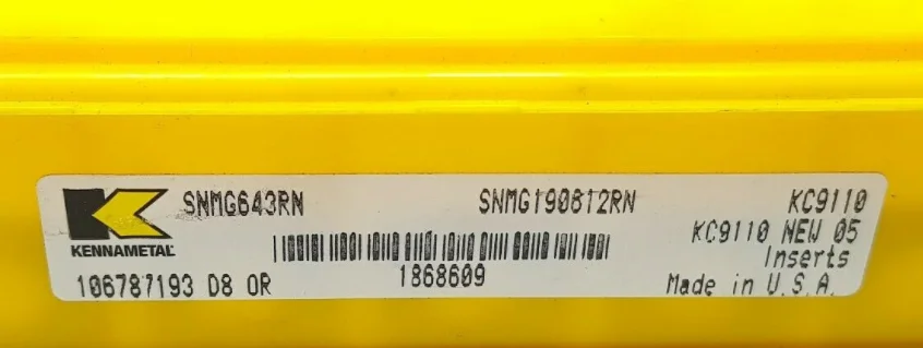 10 шт. KENNAMETAL SNMG190612RN KC9110