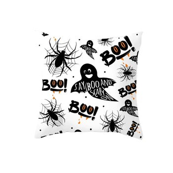 

Halloween Pillow Cover Cushion Cover Throw Pillow Case Home Bed Room Sofa Pumpkin Cat Hat Bat Boo Print Pillow Cover Decoration