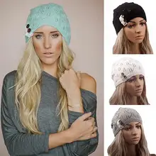 

Women's Leaf Lace Button Tricorne Knit Winter Warm Hat Braided Baggy Beret Beanie Cap