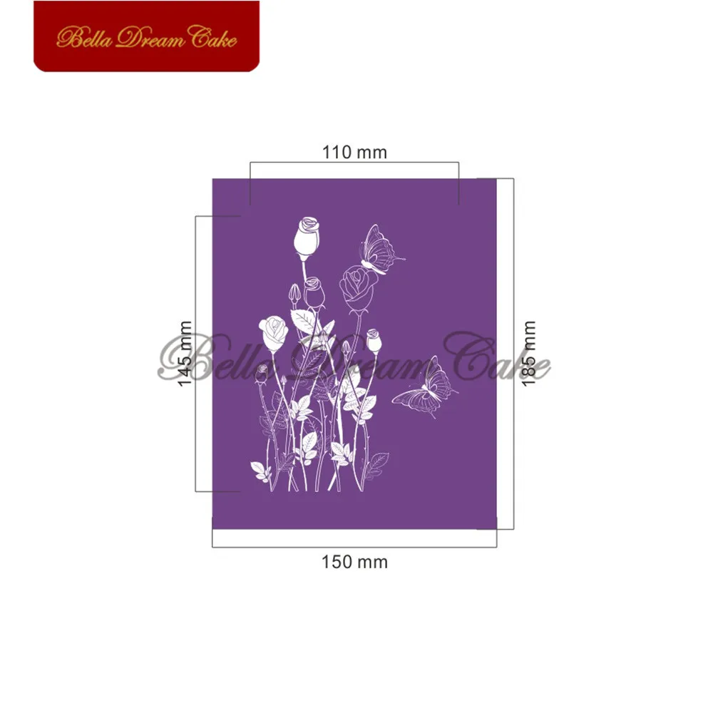 Rose Flower Butterfly Lace Pattern Mesh Stencil Cake Decorating Tools Wedding Cake Design Fondant Molds For Cake Tool Bakeware