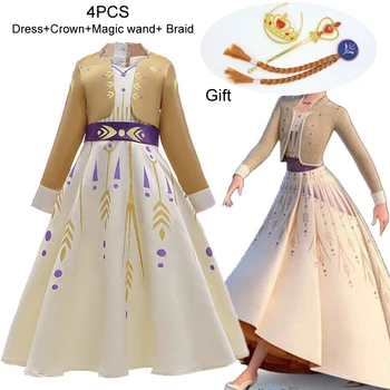 

Anna Elsa Dress Girls Carnival Cosplay Party Kids Dresses For Girls Costume fantasia Elegant Princess Dress Children Clothing