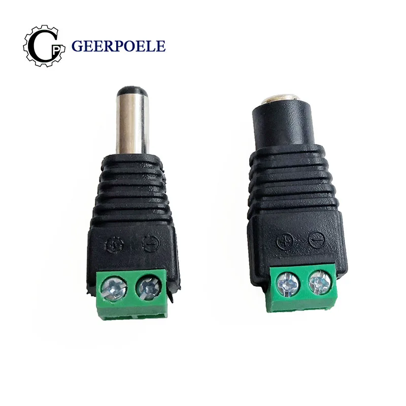 

20/50/100pcs DC 5.5*2.1MM Male Plug Female Plug Solderless Converter Connectors Jack Socket Female Mount Plug Adapter copper