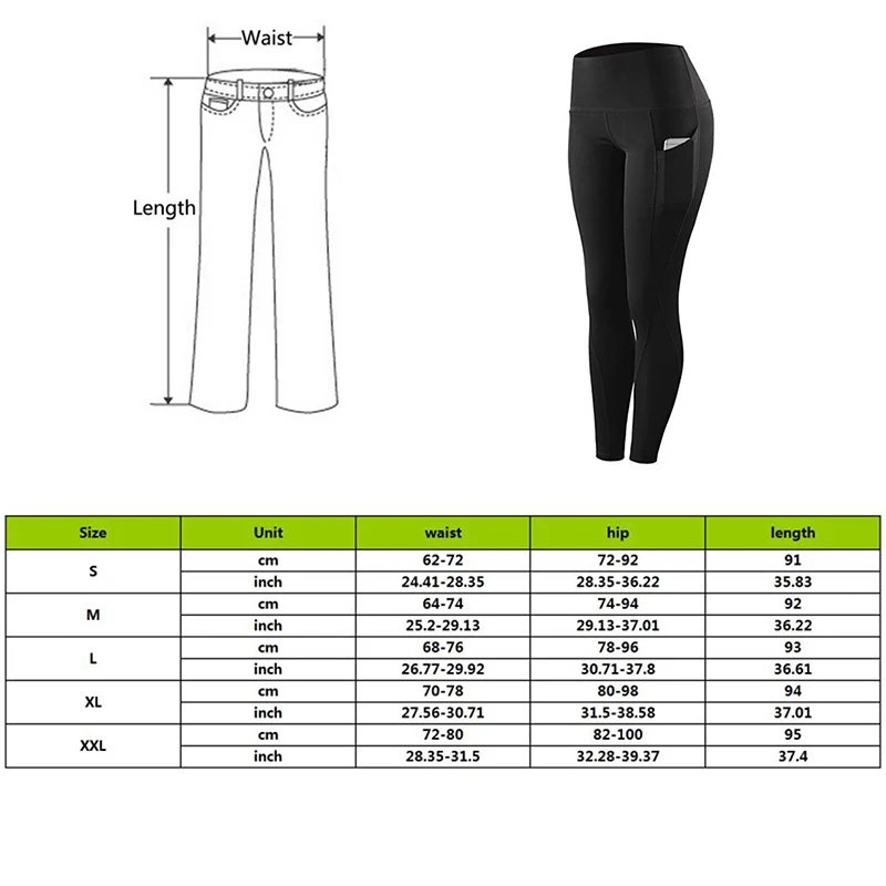 Spandex High Waist Legging Pockets Fitness Bottoms Running Sweatpants for Women Quick-Dry Sport Trousers Workout Yoga Pants