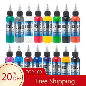 

Fusion Tattoo Ink 16 Colors Set Professional Tattoo Pigment Long-lasting Permanent Makeup Eyebrow Ink Line Tattoo Color tinta