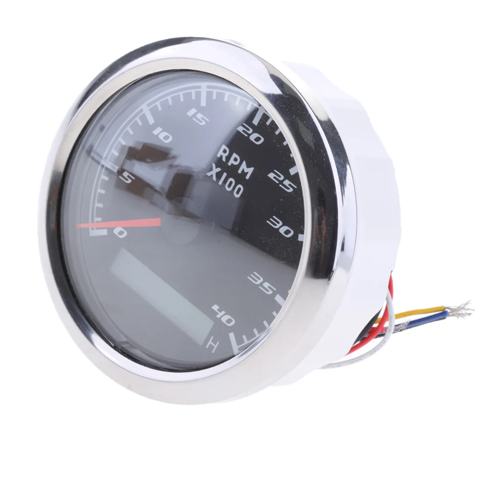 Морской RPM Тахометр Датчик lcd счетчик часов 9-32 в 0-4000 об/мин 85 мм