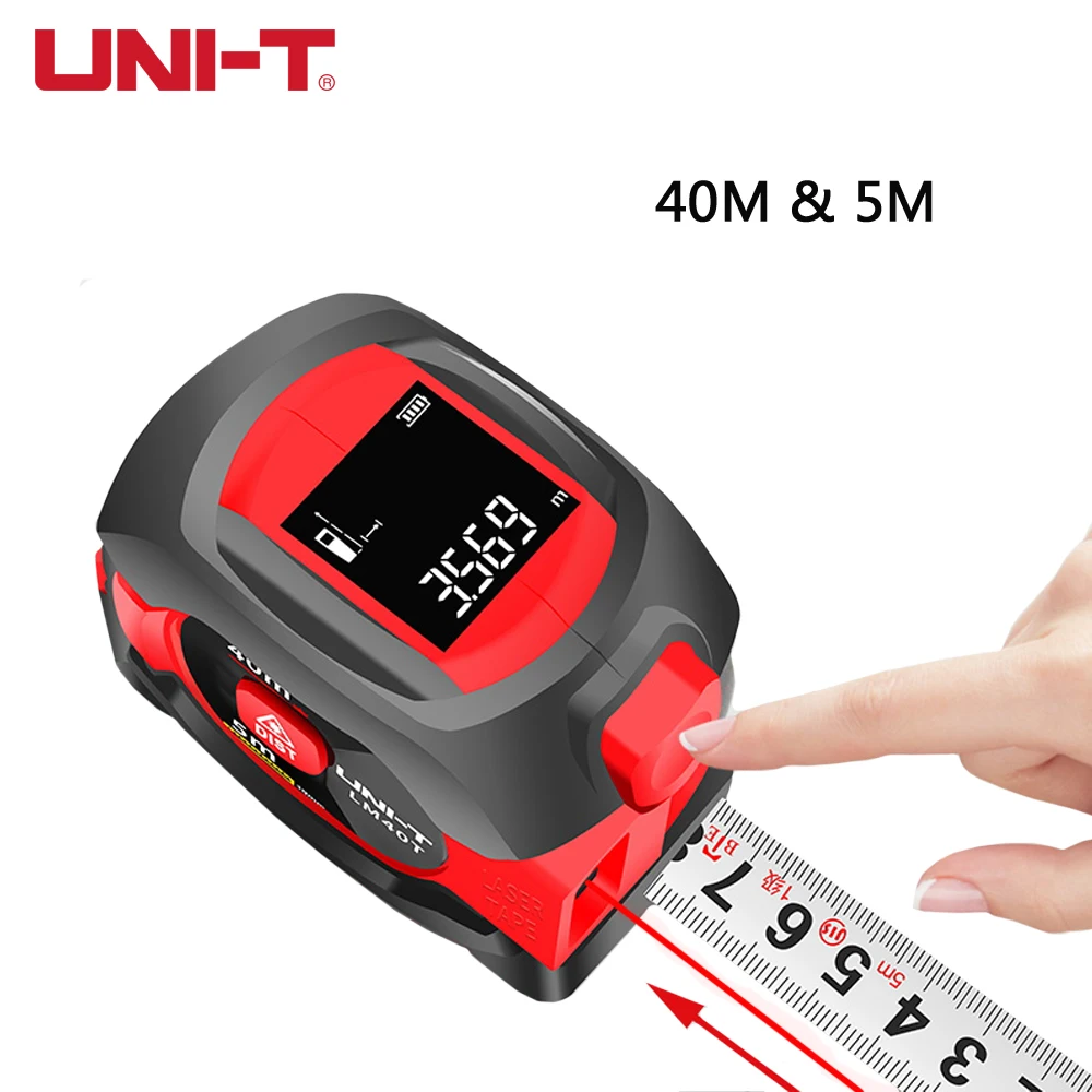 UNI-T LM40T laser rangefinder 40M tape measure digital telescopic 5m ruler measuring tool with LCD display | Инструменты