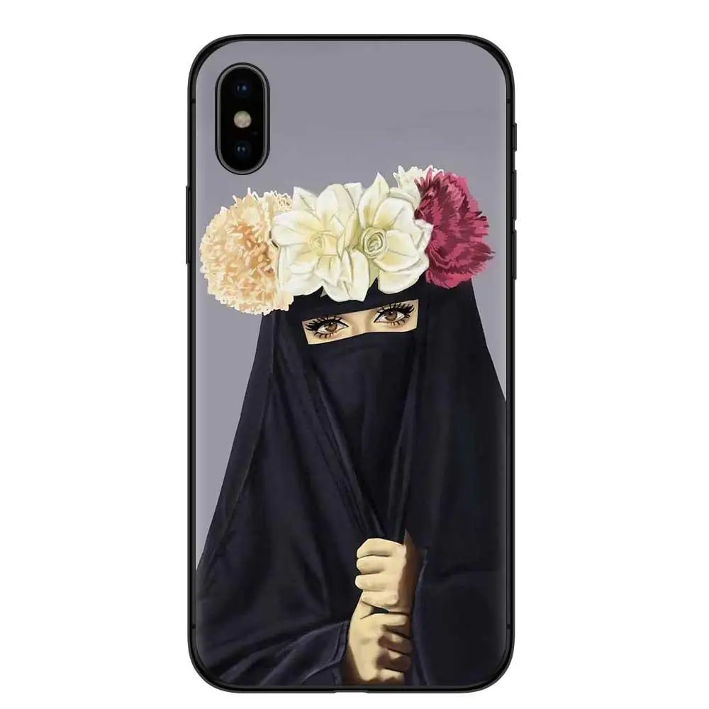 Силиконовый чехол для телефона для iPhone 11por XR XS 7 8 6S 5S для исламских девушек черная серия TPU силиконовый чехол для телефона - Цвет: B 5