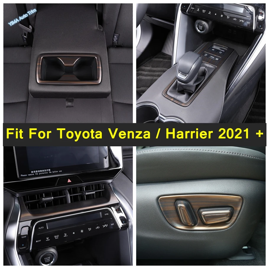 

Seat Adjust Button / Headlight / Gearbox Cover Trim For Toyota Venza / Harrier 2021 - 2023 Wood Grain Car Interior Accessories