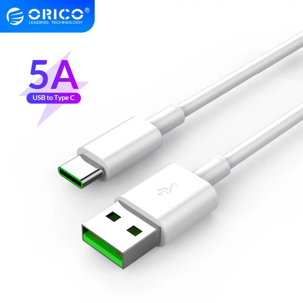 ORICO 100 см 5А USB Type C кабель для быстрой зарядки Huawei P30 Mate 20 Pro Xiaomi Mi 9 HTC Macbook мобильный