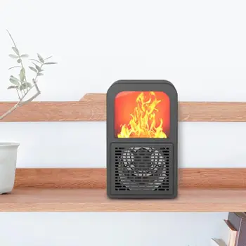 

220V Warmer Heating Electric Heater Fan Mini Electric Heater Fireplace Flame Desktop Living Rooms Home Portable Economic