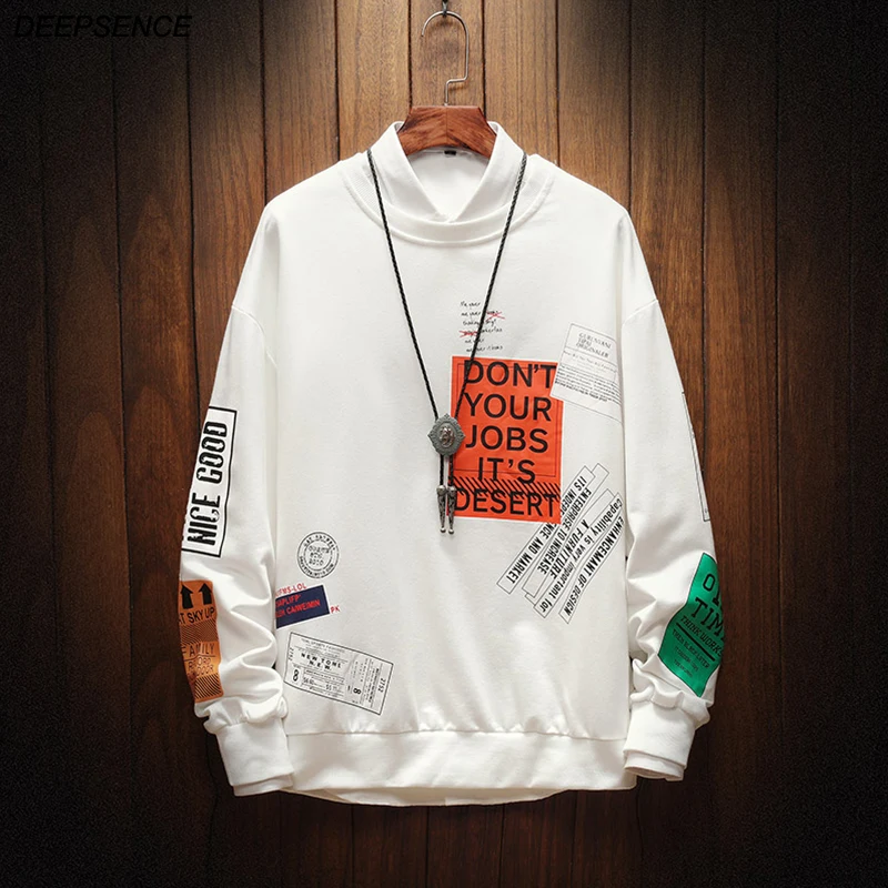 Primavera de 2021 casuales de los nuevos hombres sudaderas ropa de los hombres moda cuello redondo camisas de hip-hop equipadas de los hombres Streetwear de los hombres