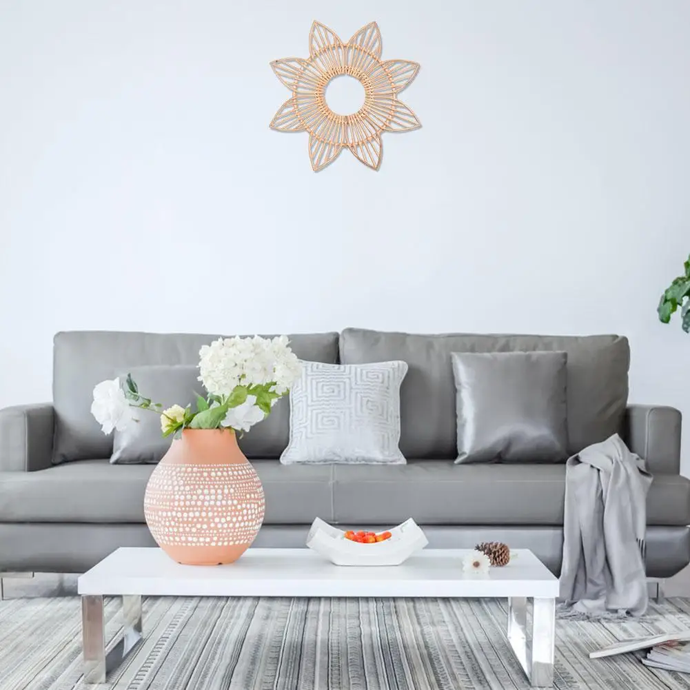 Rattan Crafts Flower Frame Creative Photo Wall Mirror Hanging Frame Wall Art Frame For Home Living Room Decoration